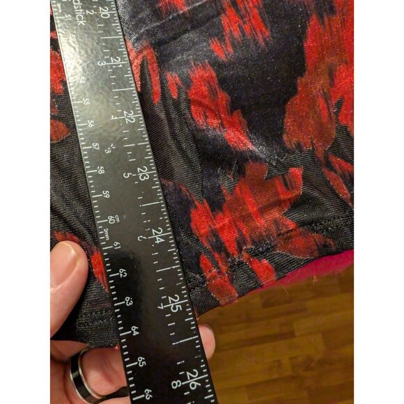 Ella Rafaella Rhubarb Red Black Velvet Blouse Size S Long Sleeve NWT - Picture 8 of 8